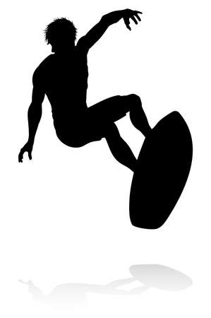 Surfer Silhouetteのイラスト素材