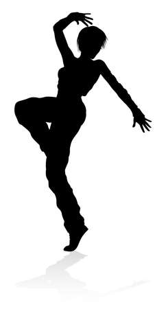 Street Dance Dancer Silhouette Vector illustration.のイラスト素材