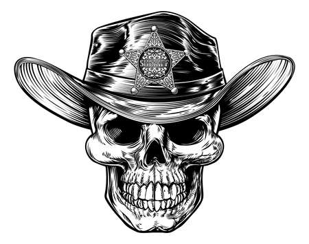 Grim Reaper Skull Sheriffのイラスト素材