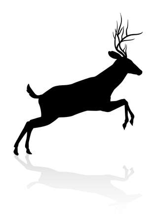 Deer Animal Silhouette Vector illustration.のイラスト素材