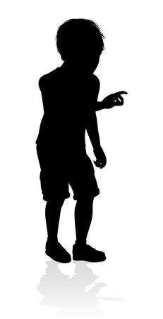 Child Silhouette Illustration on white backgroundのイラスト素材