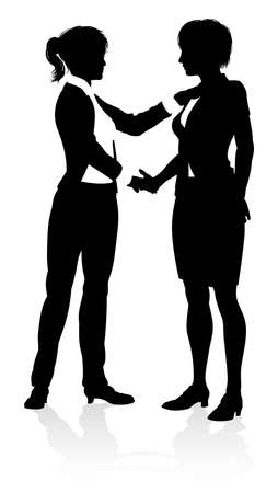 Business people or office workers shaking hands silhouetteのイラスト素材