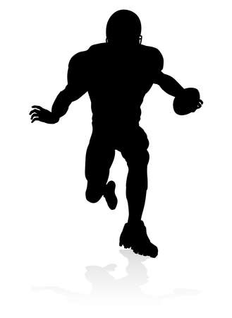 American football player silhouette.のイラスト素材