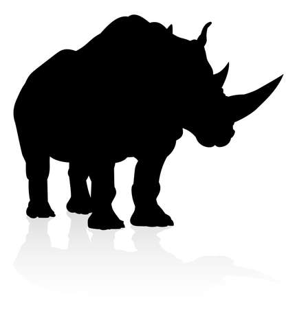 Rhino Animal Silhouetteのイラスト素材