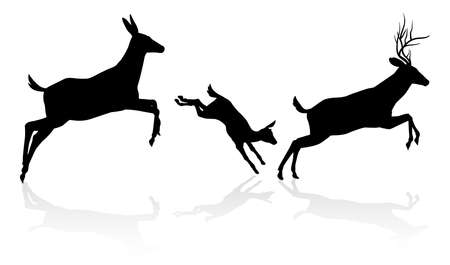 Deer Family Silhouetteのイラスト素材