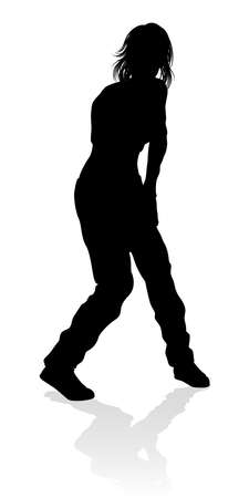 Street Dance Dancer Silhouetteのイラスト素材