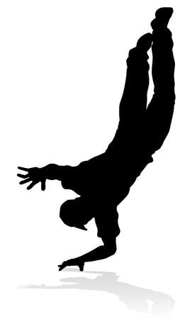 Street Dance Dancer Silhouetteのイラスト素材