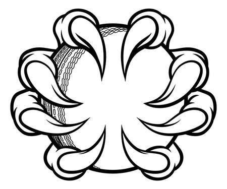 Monster or animal claw holding Cricket Ballのイラスト素材