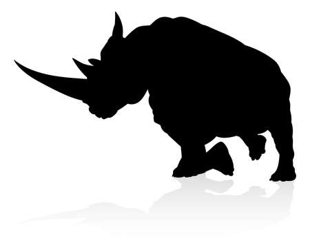 Rhino Animal Silhouetteのイラスト素材