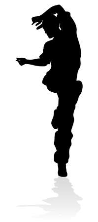Street Dance Dancer Silhouetteのイラスト素材