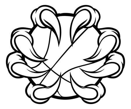 Monster or animal claw holding Basketball Ballのイラスト素材