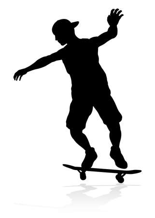 Skater Skateboarder Silhouetteのイラスト素材