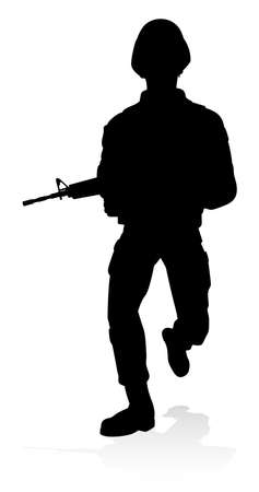 Soldier Military Detailed Silhouetteのイラスト素材