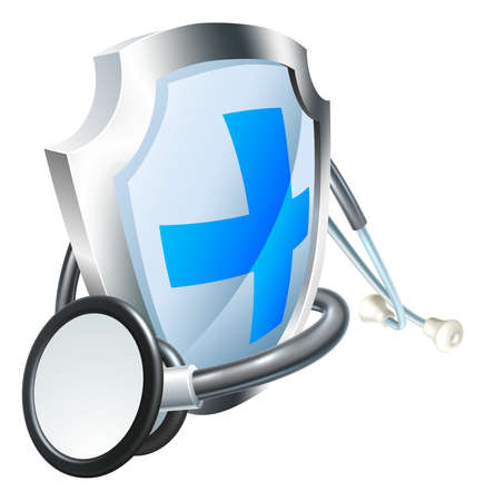 Healthcare Concept Shield and Stethoscopeのイラスト素材