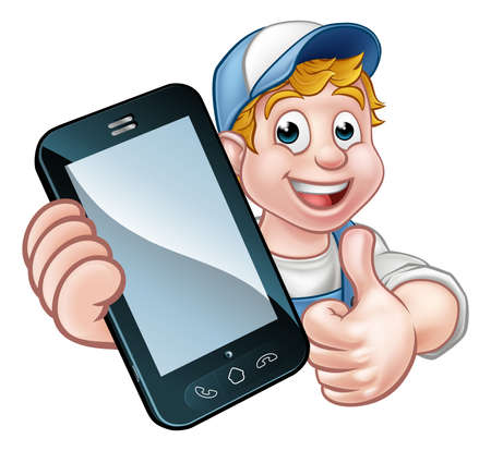 Handyman or Mechanic Phone Conceptのイラスト素材
