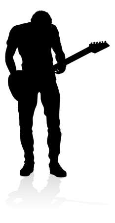 Musician Guitarist Silhouetteのイラスト素材