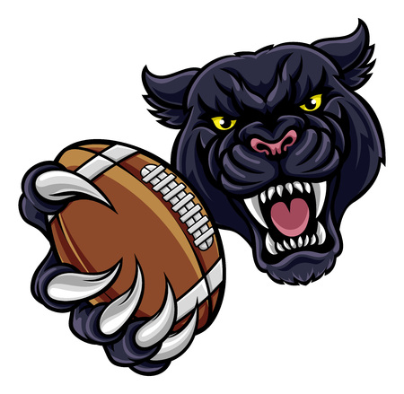 Black Panther American Football Mascotのイラスト素材
