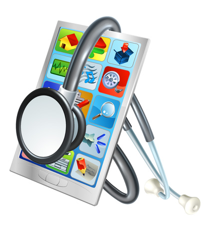 Mobile Phone Repair Health Conceptのイラスト素材
