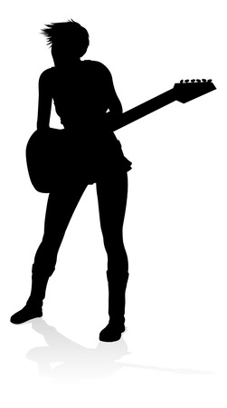 Musician Guitarist Silhouetteのイラスト素材