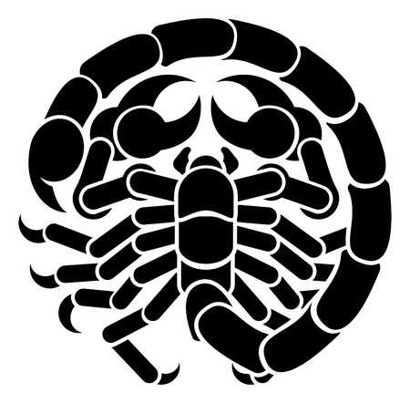 A Scorpio scorpion horoscope astrology zodiac sign symbolのイラスト素材