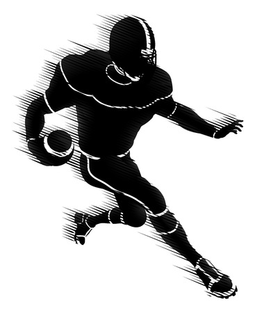 American Football Player Silhouette Conceptのイラスト素材