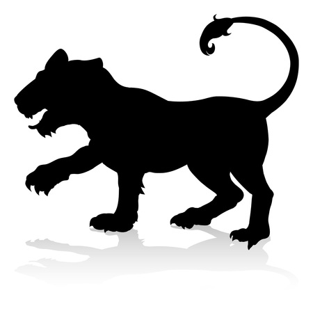 Tiger Animal Silhouetteのイラスト素材