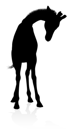 A high quality giraffe animal silhouetteのイラスト素材