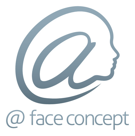 Commercial at sign face conceptのイラスト素材