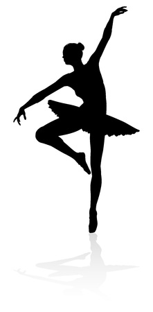 Ballet Dancer Dancing Silhouetteのイラスト素材