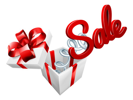 Sale Sign Jack in the Box Gift Conceptのイラスト素材