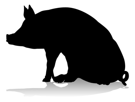 Pig Silhouette Farm Animalのイラスト素材