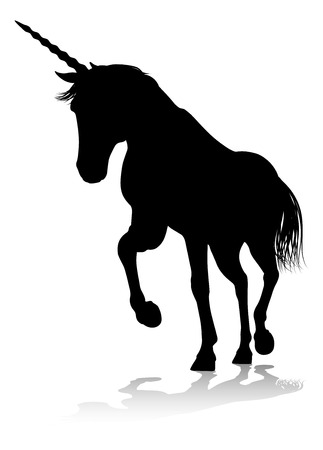 Unicorn Silhouette Horned Horseのイラスト素材
