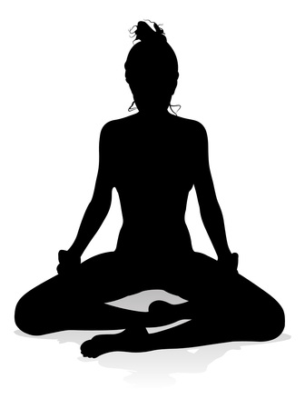 Yoga Pilates Pose Woman Silhouetteのイラスト素材