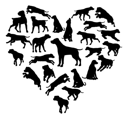 Labrador Retriever Dog Heart Silhouette Conceptのイラスト素材