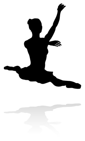 Dancing Ballet Dancer Silhouetteのイラスト素材