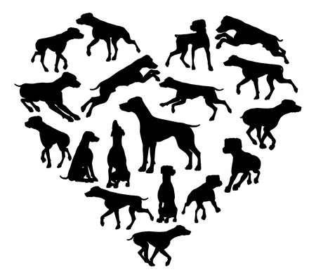 Pointer Dog Heart Silhouette Conceptのイラスト素材
