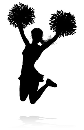 Cheerleader Pom Poms Silhouetteの写真素材