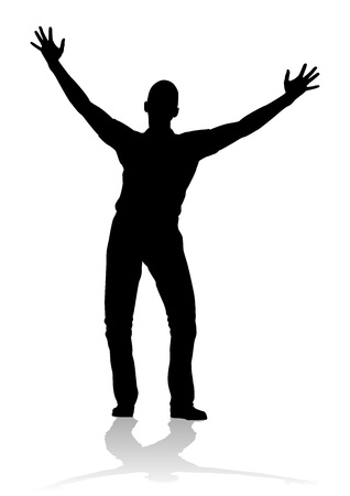 Man Arms Raised Person Silhouetteのイラスト素材