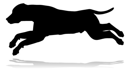 A detailed animal silhouette of a pet dogのイラスト素材