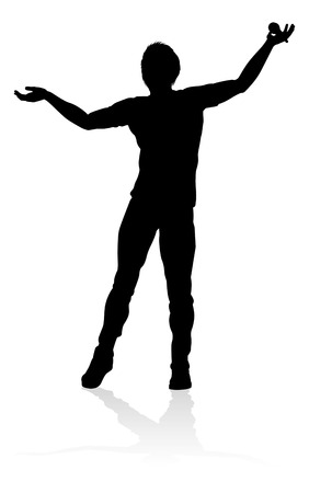 Singer Pop Country or Rock Star Silhouetteのイラスト素材