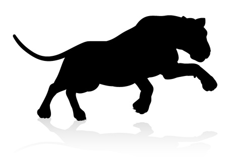 Silhouette Lion vector illustrationのイラスト素材