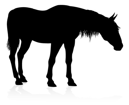 A high quality very detailed horse in silhouetteのイラスト素材