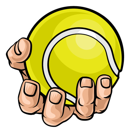 Hand Holding Tennis Ballのイラスト素材