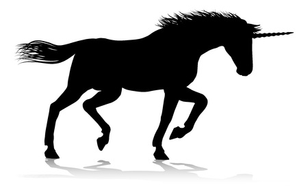 Unicorn Silhouette Horned Horseのイラスト素材