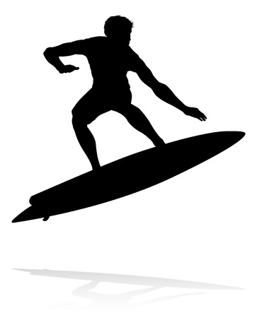 Surfer Silhouette vector illustrationのイラスト素材