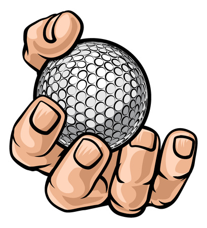 Hand Holding Golf Ball vector illustrationのイラスト素材