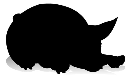 Pig Silhouette Farm Animalのイラスト素材