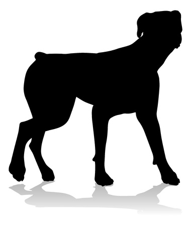 A detailed animal silhouette of a pet dogのイラスト素材