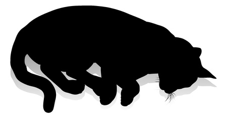 A silhouette cat pet animal detailed graphicのイラスト素材