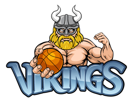 A Viking warrior gladiator basketball sports mascotのイラスト素材